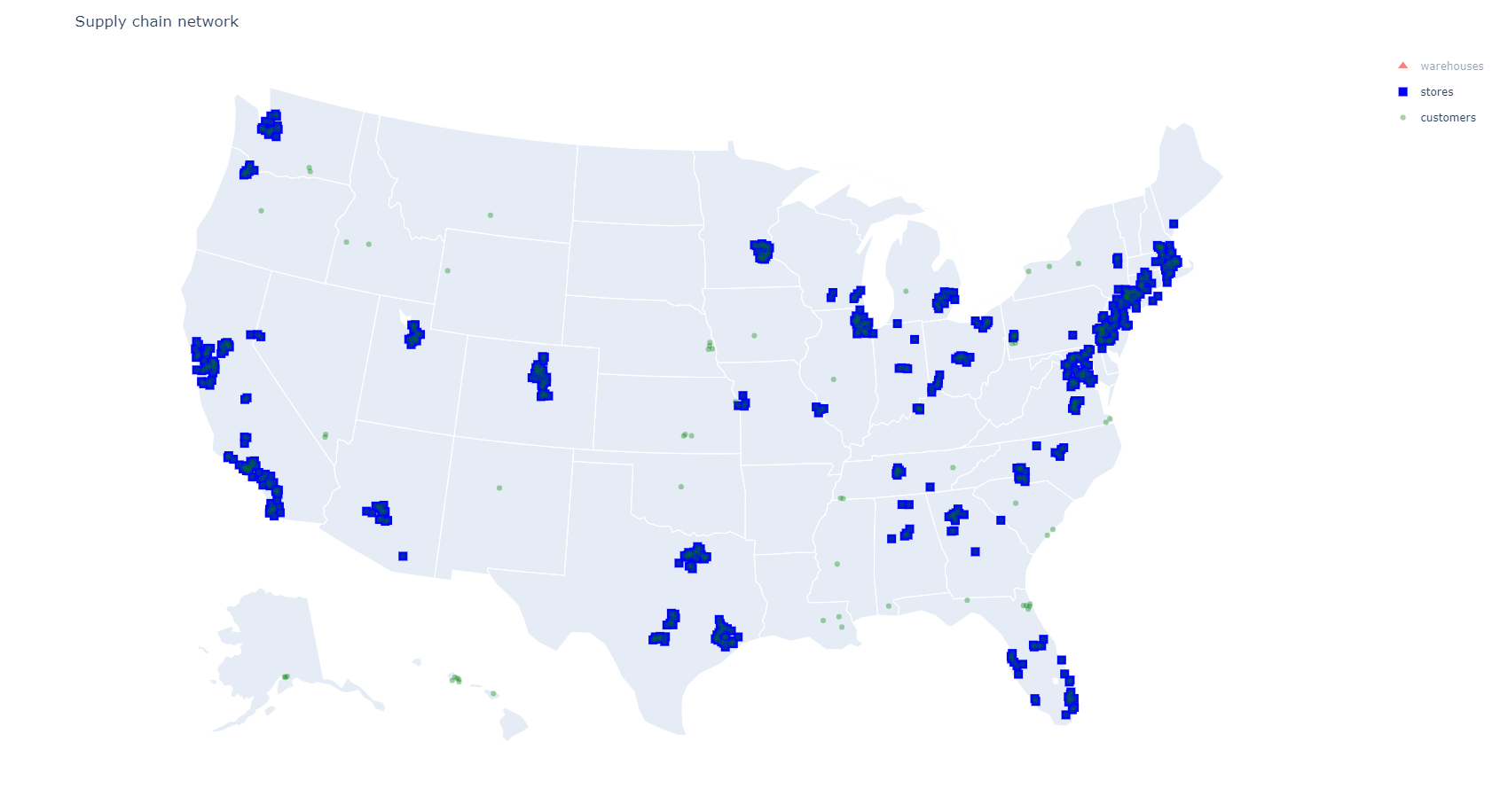 Map of store locations